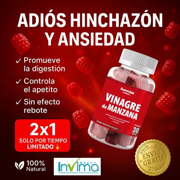 Gomitas de Vinagre de Manzana 🍎 pagas 1 lleva 2
